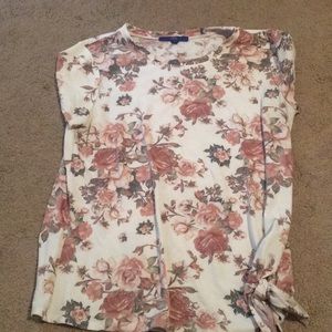 Apt 9 Floral Side Tie Top